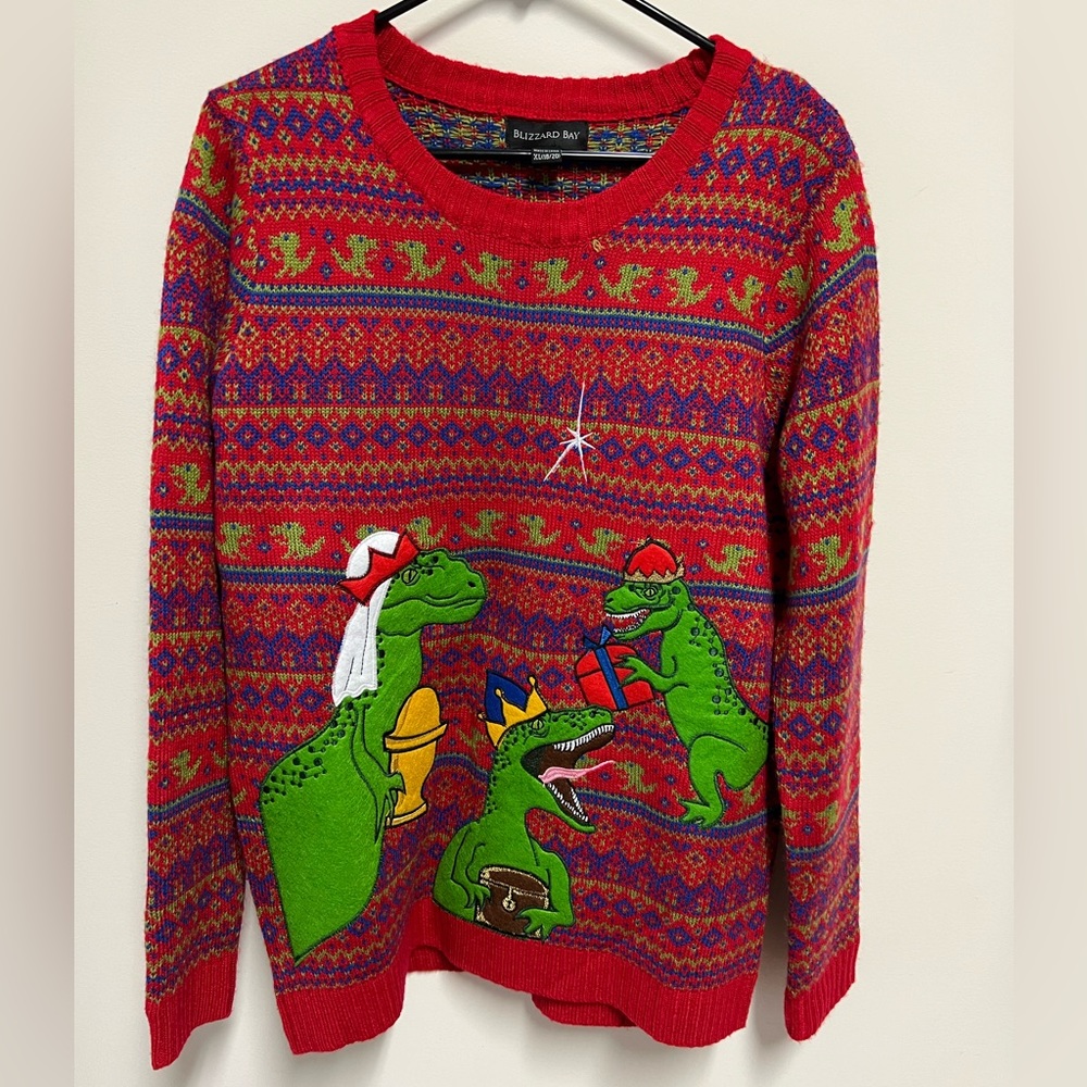 Three Wise T-Rexes Ugly Christmas Sweater